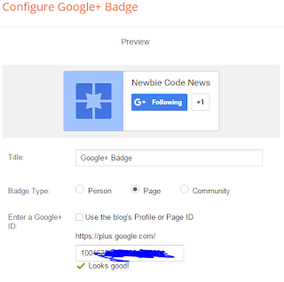 Memasang google+ badge pada blogger