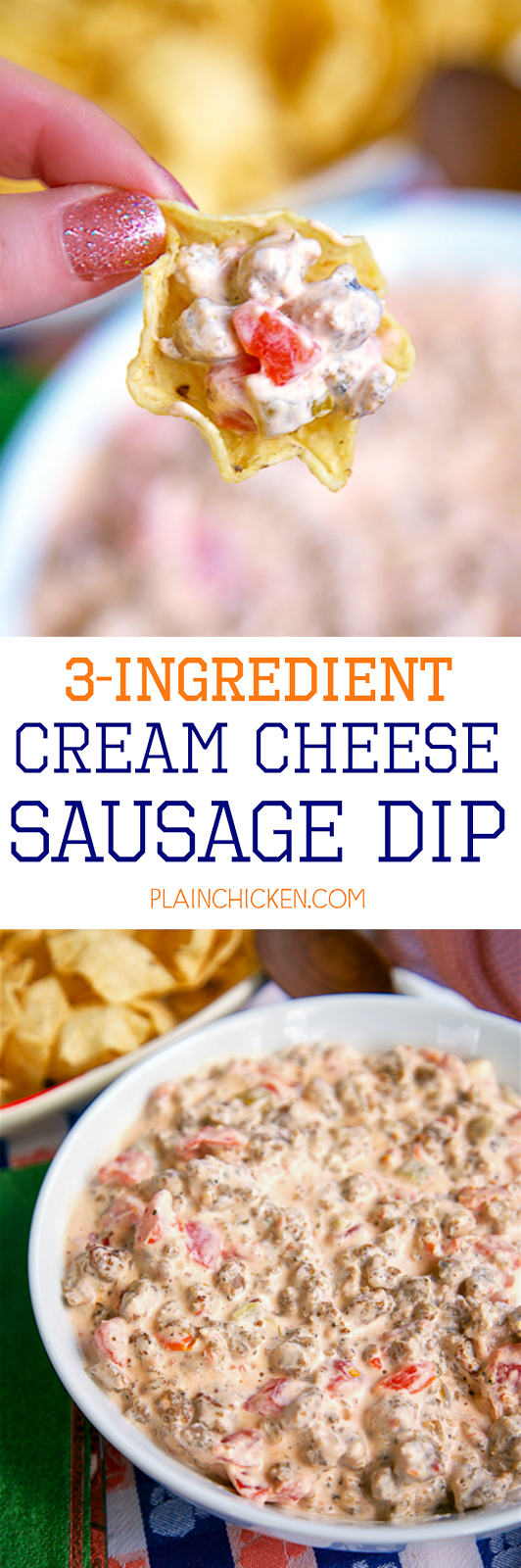 3Ingredient Cream Cheese Sausage Dip {Football Friday} Plain Chicken®