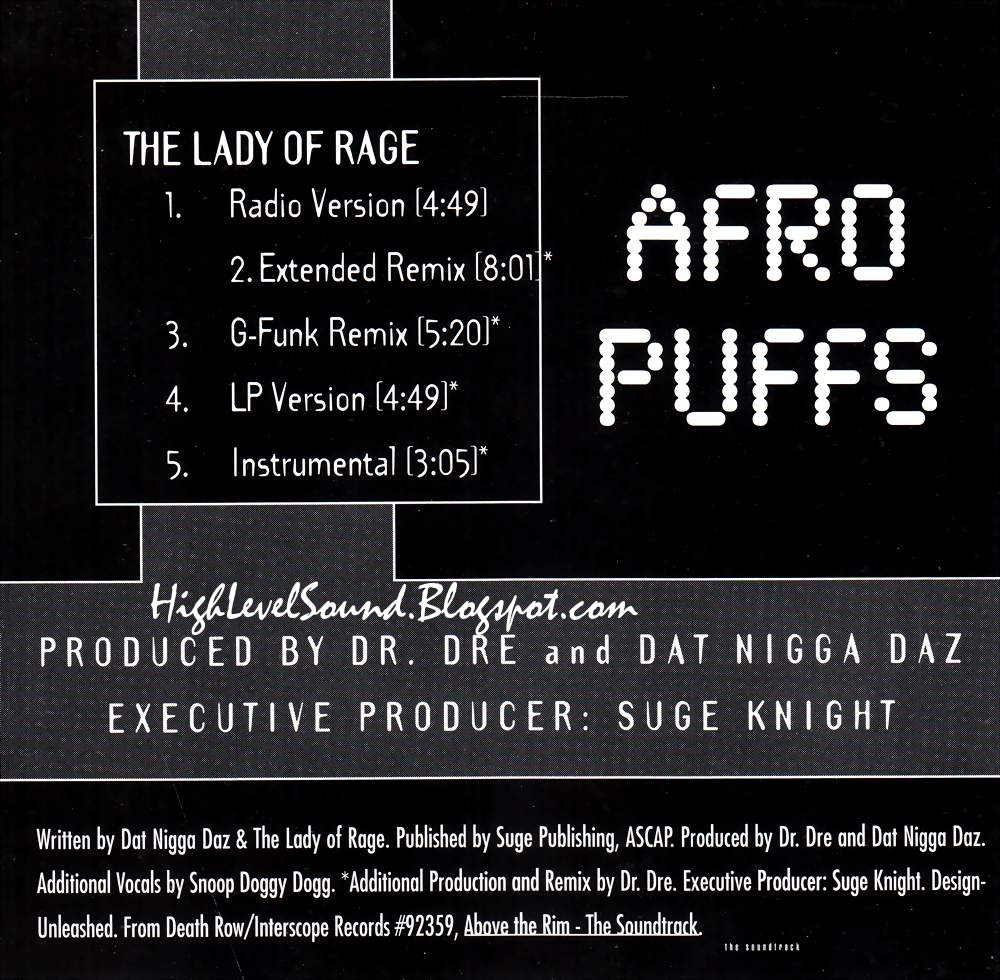 Highest Level Of Music The Lady Of Rage Afro Puffs Above The Rim Cdm 1994 Hlm