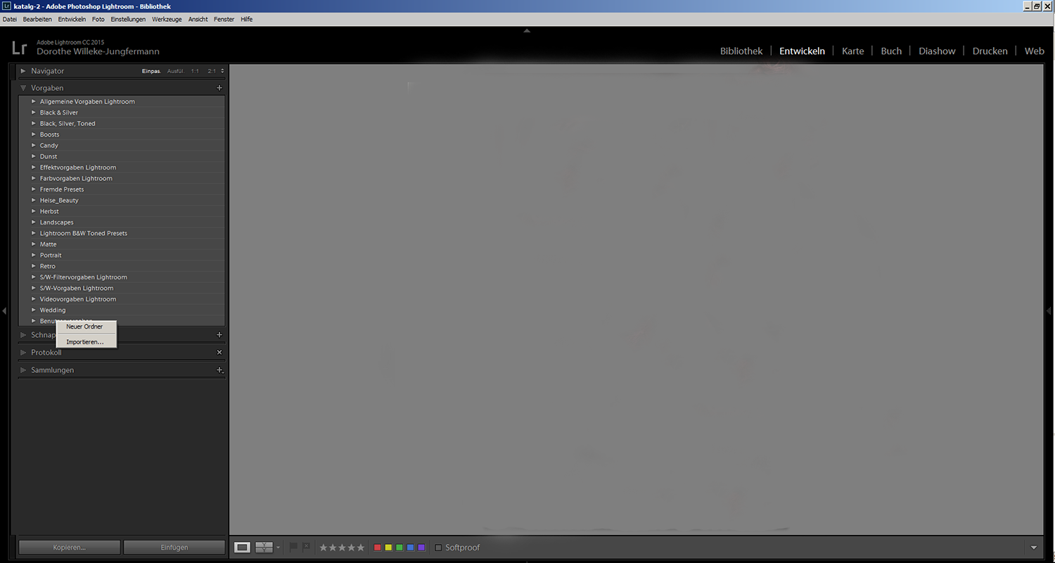 Lightroom Presets Importieren