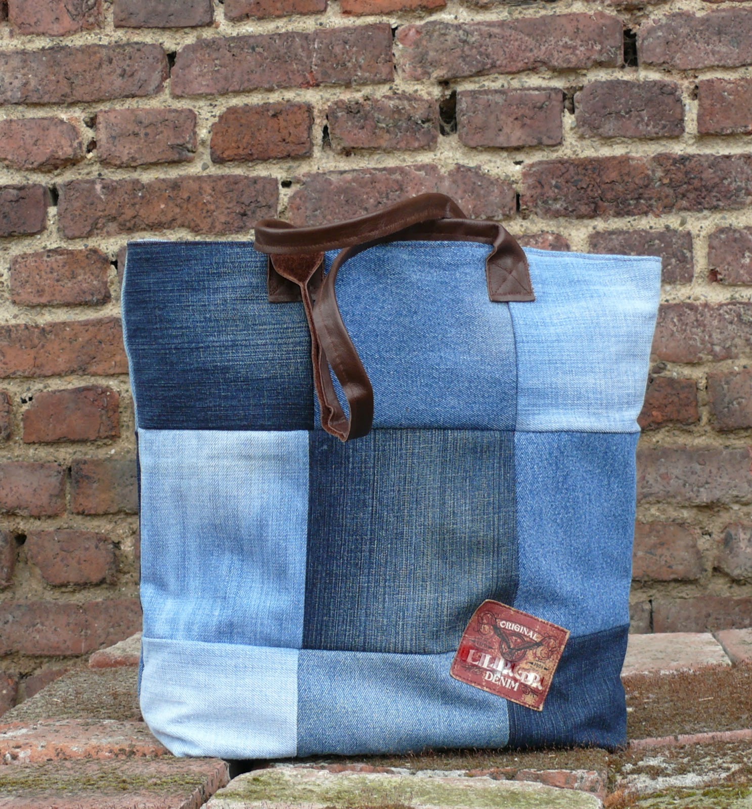 Gk Kreativ Upcycling Jeans Patchworktasche Diy Ledertragegriffe