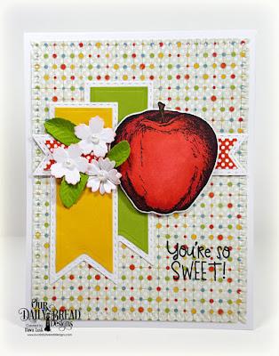 Our Daily Bread Designs Stamp Set: Seeds of Knowledge, Custom Dies: A+ Apples, Teacher's Apples, Bitty Blossoms, Double Stitched Pennant Flags, Pennant Flags, Snowflake Sky, Paper Collections: Birthday Brights, Birthday Bash