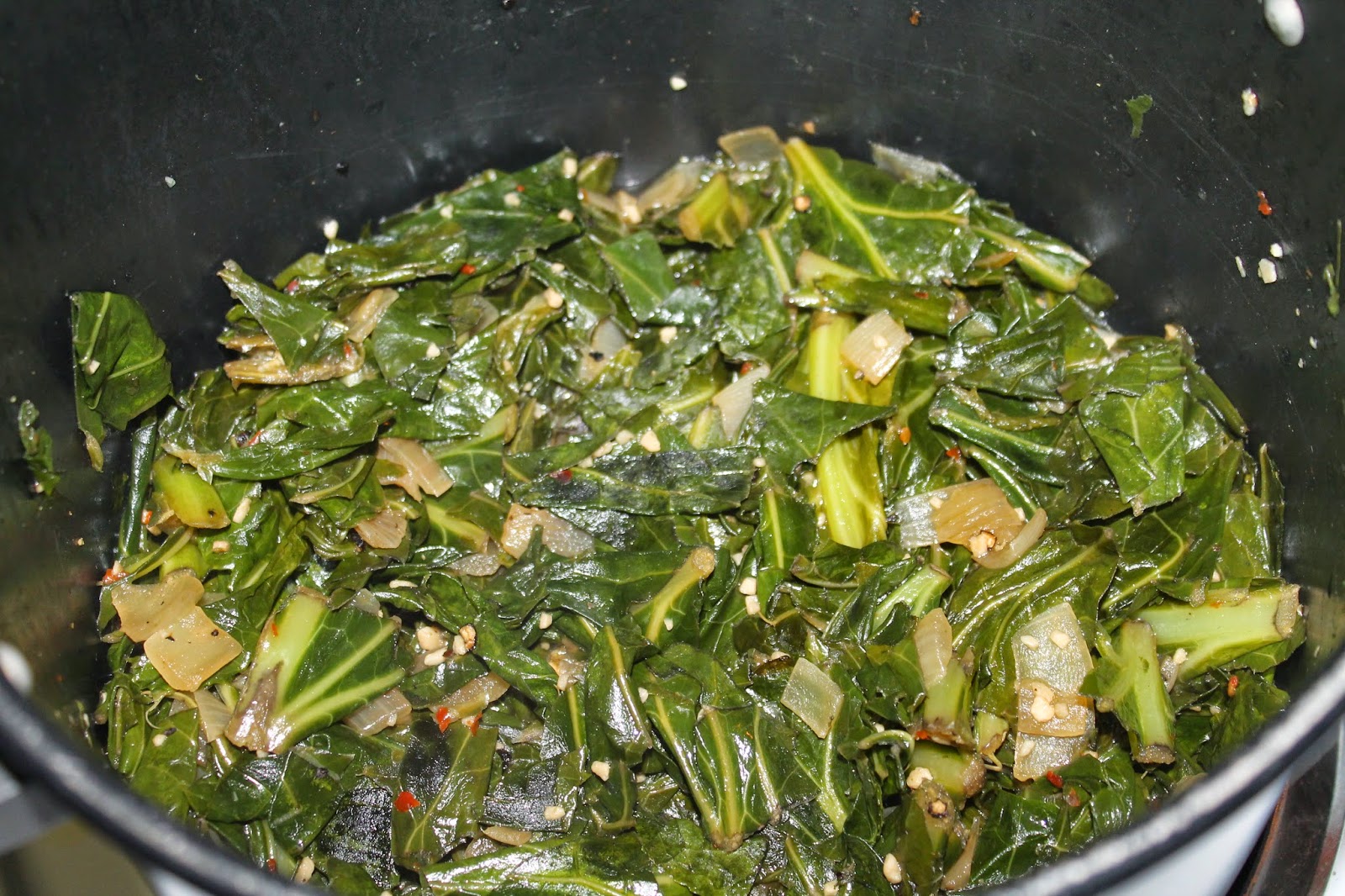 Spicy Sweet Collard Greens