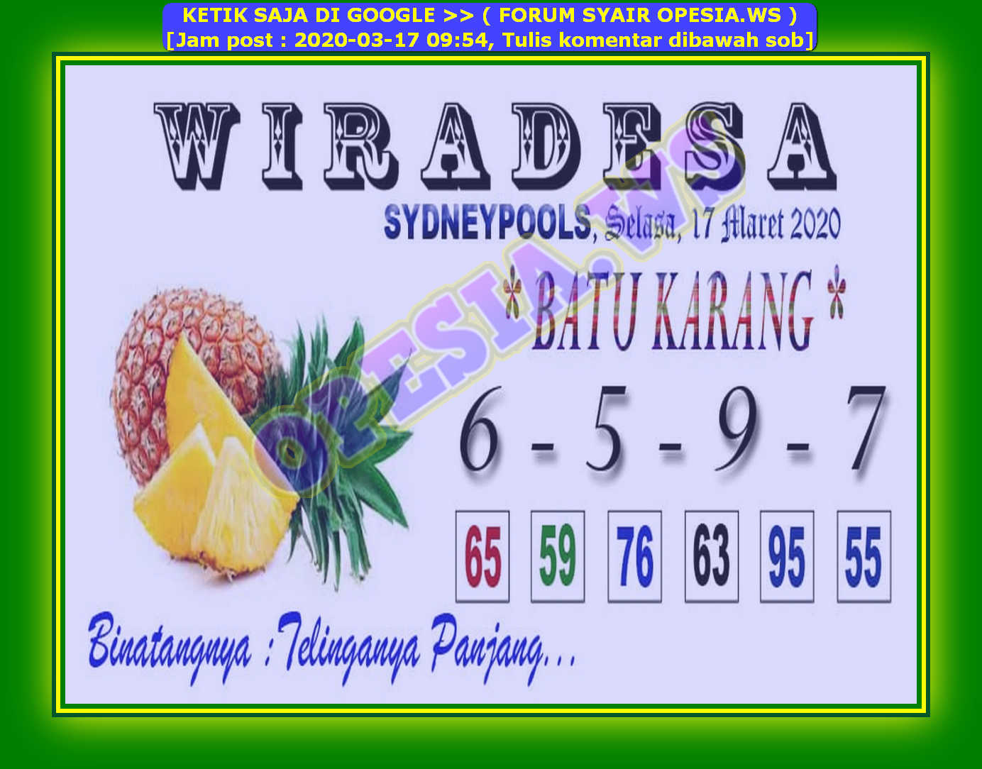 1 New Message Kode Syair Sydney 17 Maret 2020 Forum Syair Togel Hongkong Singapura Sydney