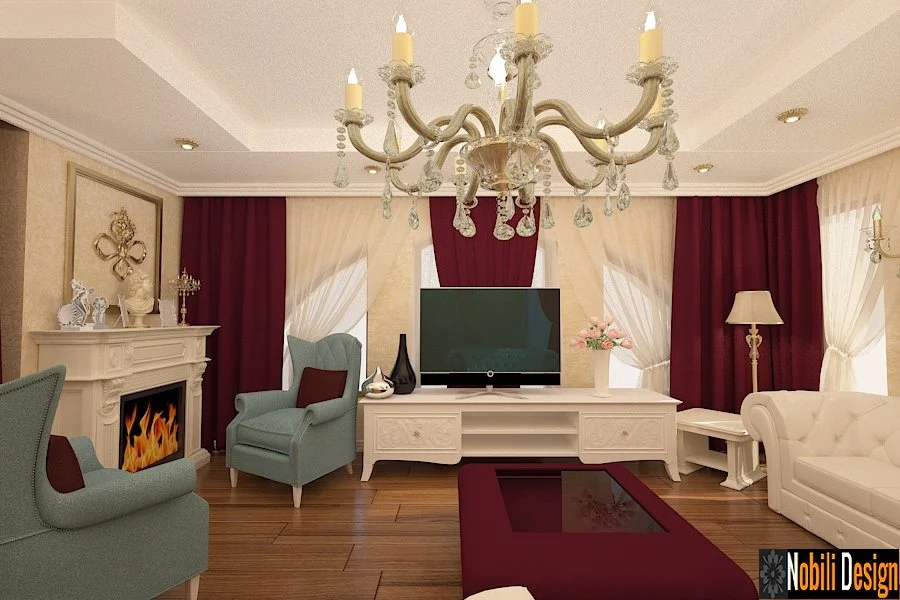 Design interior living casa candelabre stil clasic - Bucuresti