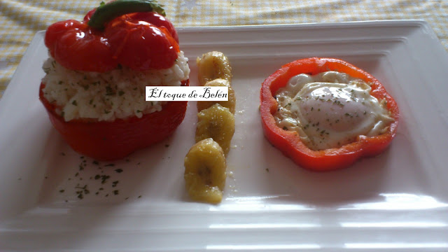  PIMIENTO ROJO RELLENO DE ARROZ A LA CUBANA 
