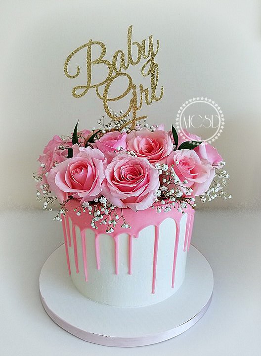 CakesbyZana Pink Baby Shower Drip Cake