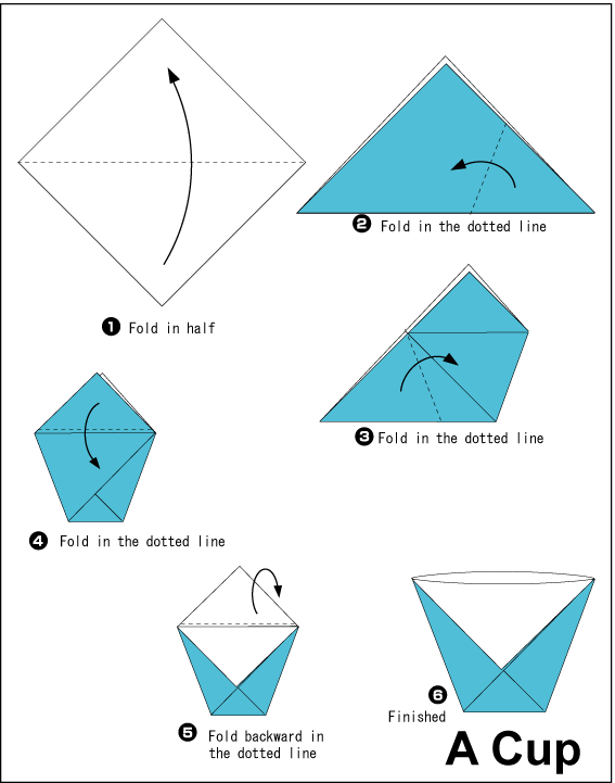 Cup Easy Origami Instructions For Kids
