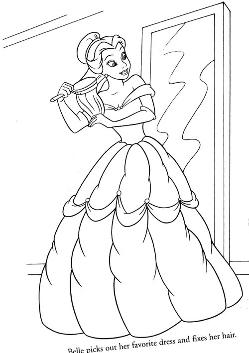 Disney Princesses Belle Coloring Pages