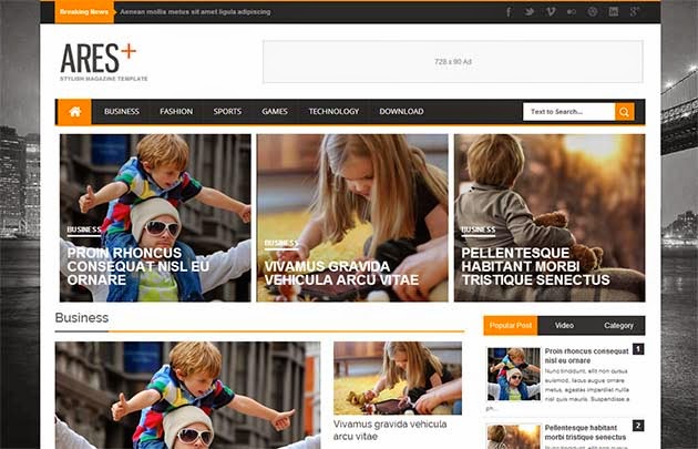 Ares Responsive Blogger Template