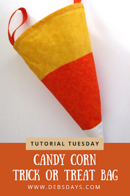 Homemade Candy Corn Fabric Trick or Treat Bag Sewing Project