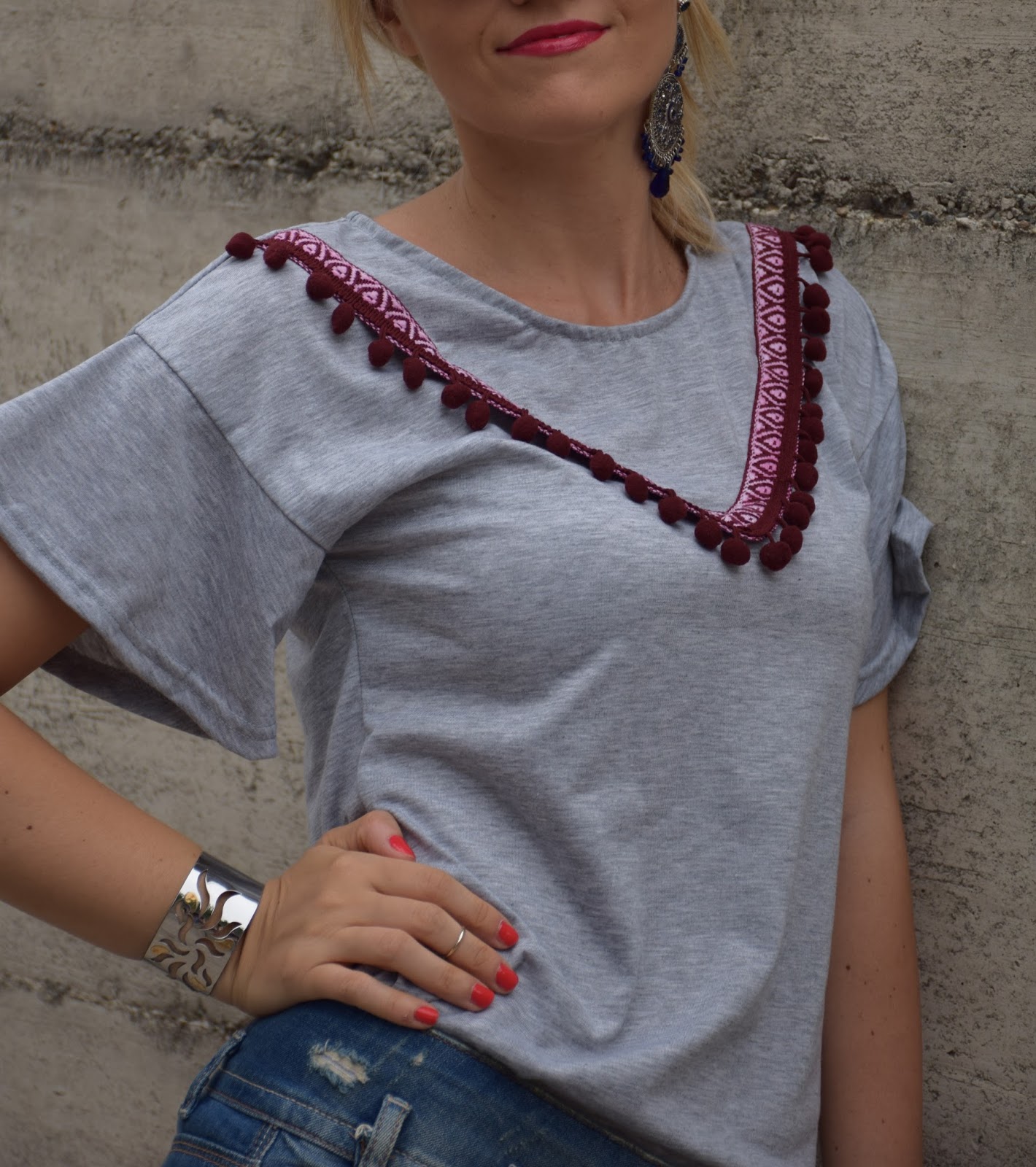 Color Block By Felym Outfit Denim Skirt And Grey T Shirt Come