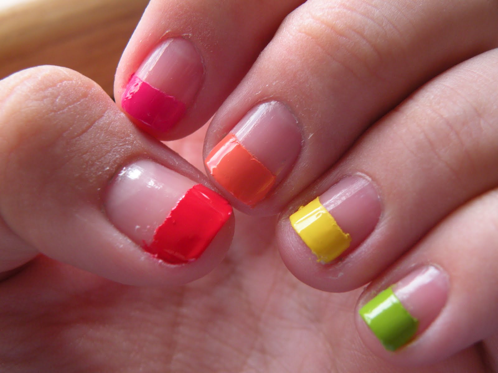 10. Rainbow French Tip Nails - wide 8
