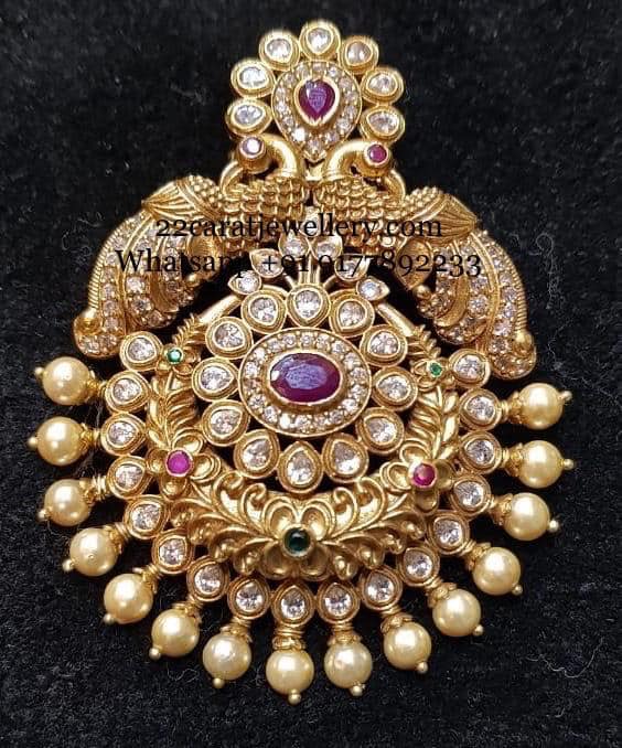925 SIlver Grand Look Polki Pendants - Jewellery Designs