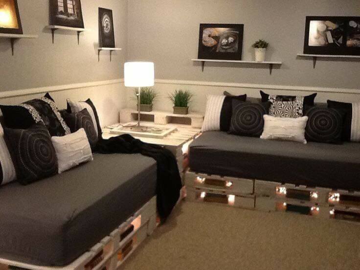 Juegos de living-comedor y salas de estar hechas con palets reciclados