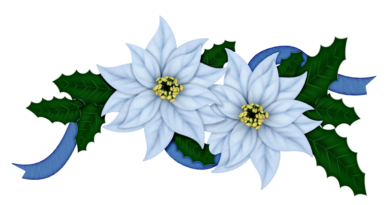 Adornos de navidad para imprimir Flowers of Christmas in Blue Clip Art. - Oh My Fiesta! in english