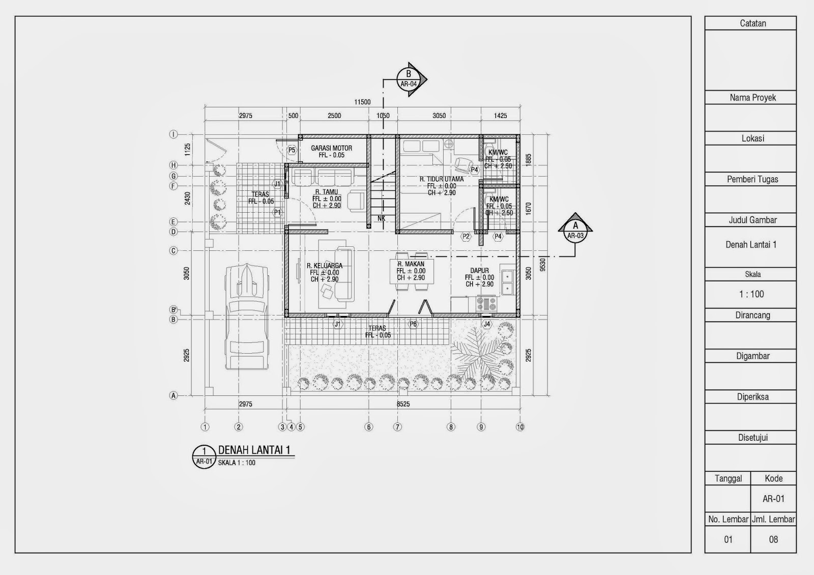 Jasa Gambar Kerja 2D dan 3D: Contoh Gambar Kerja Denah Tampak Potongan