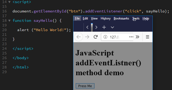 Adding or attaching EventListener | Hits JavaScript Tutorial