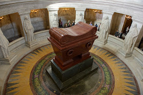 Visconti's magnificent tomb for Napoleon Bonaparte, in red porphyry on a granite base, standing 16ft high