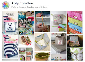 Pinterest board full of great ideas for fabric baskets, boxes and bins