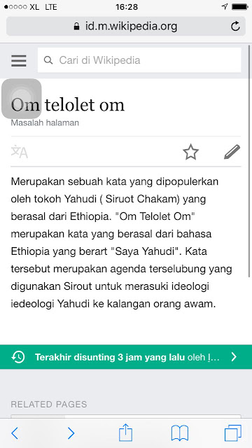 Waduh Di Wikipedia Kalimat Om Telolet Om Sempat Diartikan Sebagai Saya Yahudi Portal Islam