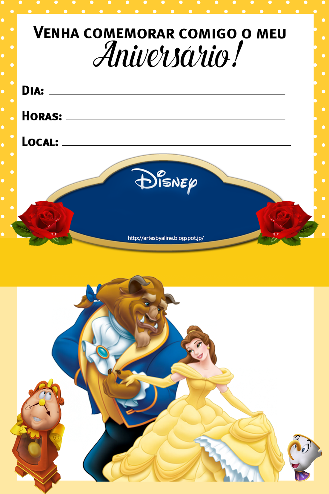 ARTES BY ALINE Convite para Imprimir