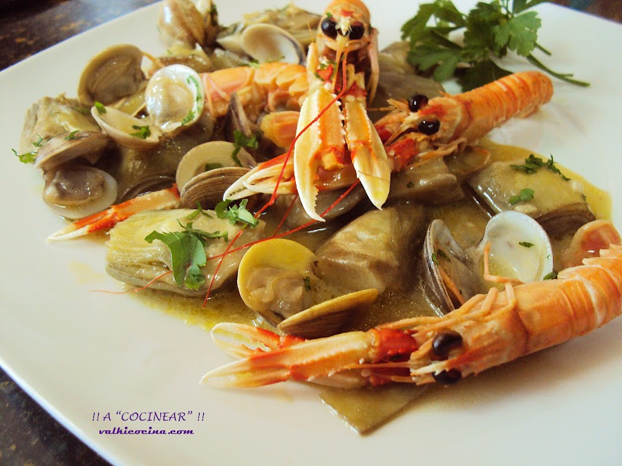 Alcachofas con almejas