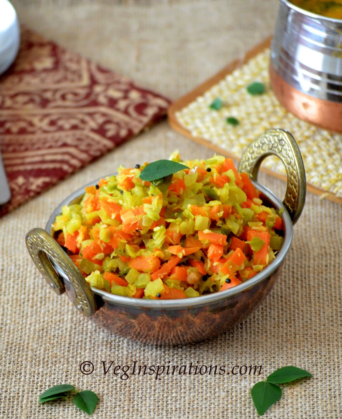 Cabbage Carrot Curry Poriyal With Stepwise pictures Veg Inspirations
