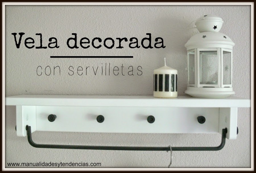 vela decorada con servilletas