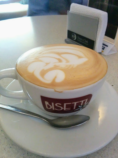 Cappuccino made with organic coffee beans served at Cafe Bisetti in Lima Peru
