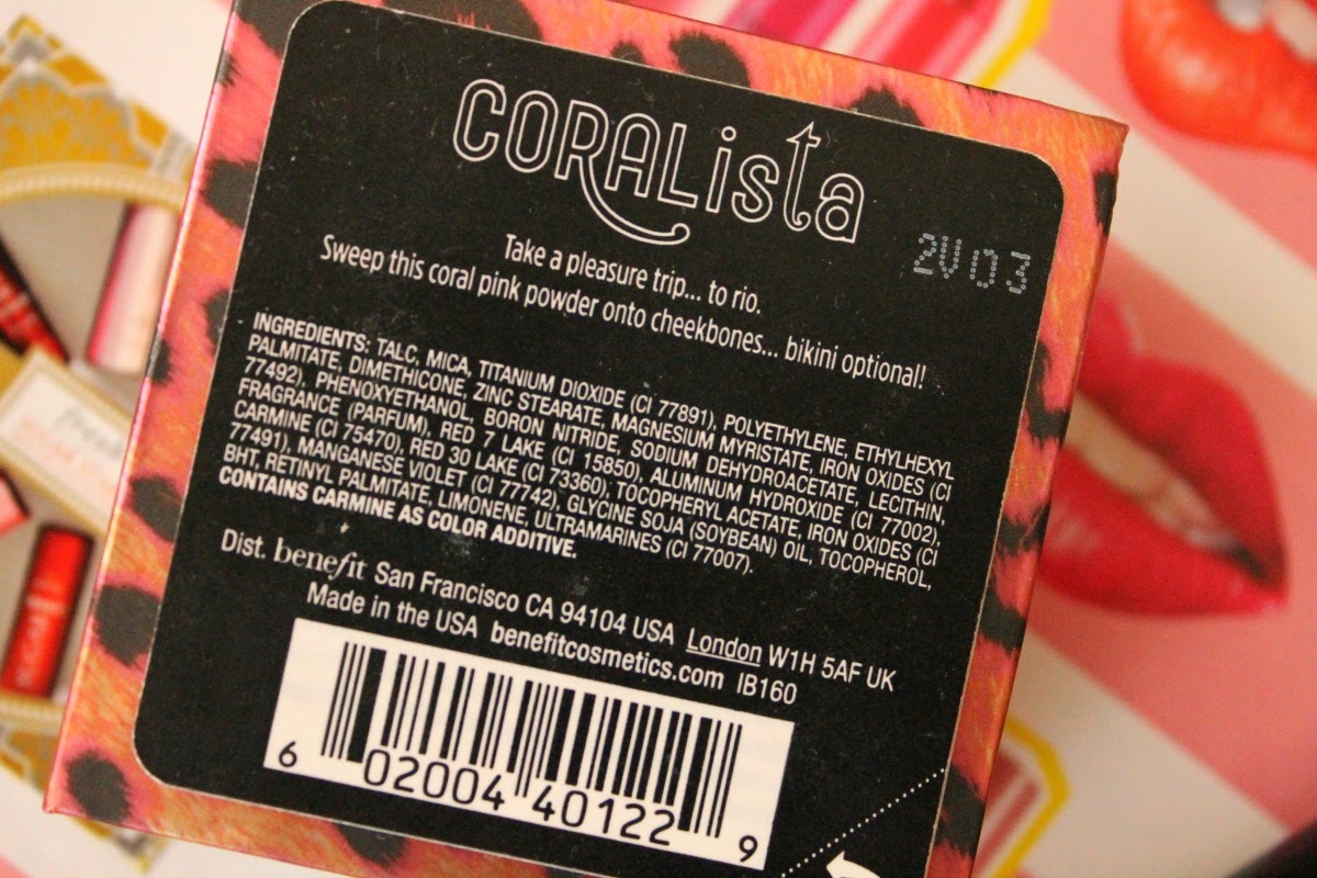 Review Benefit Cosmetics Coralista ♥ ♥ Beautifying Life ♥