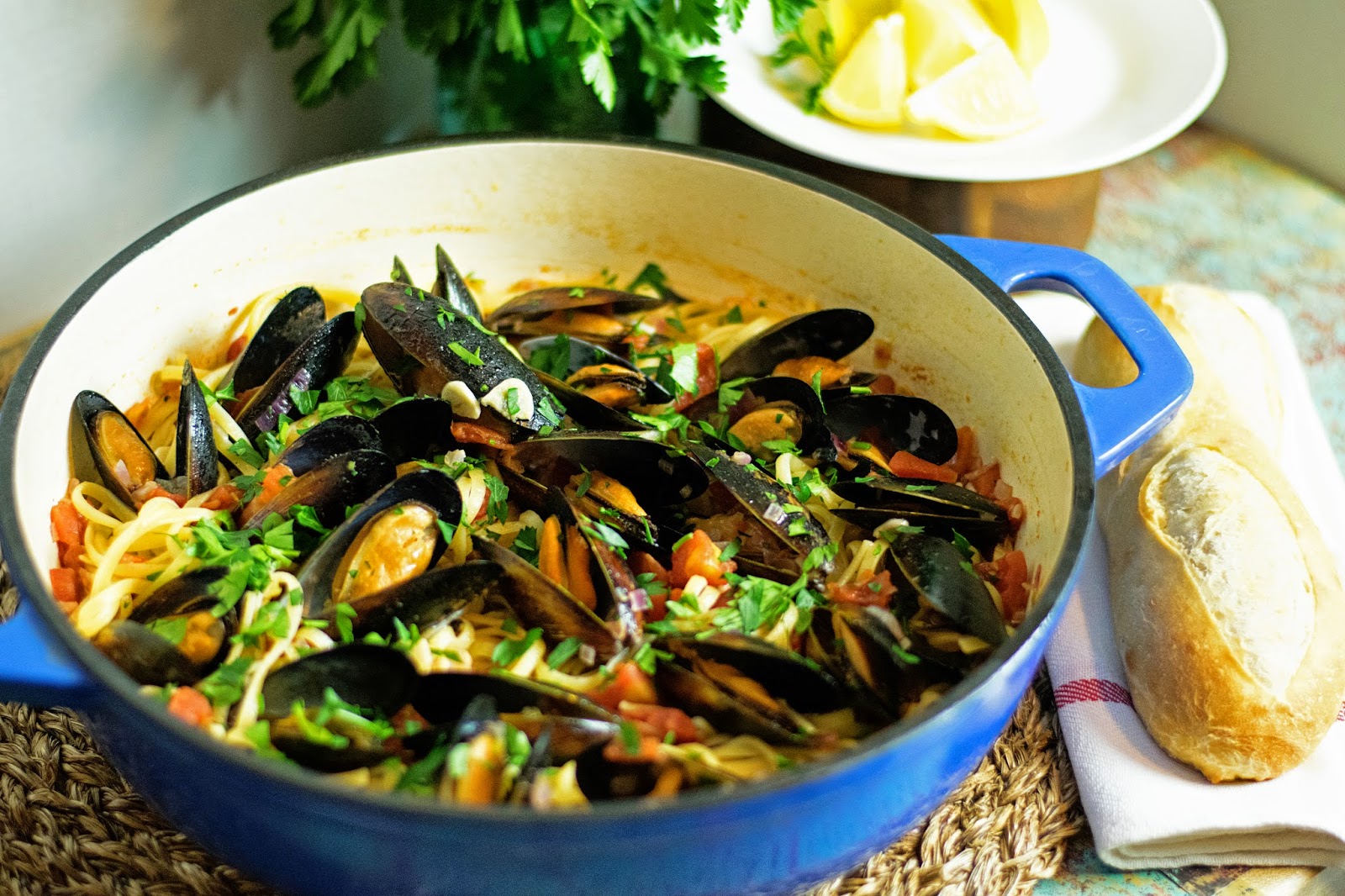 Mussels w/ Linguine The Kitchen Wife