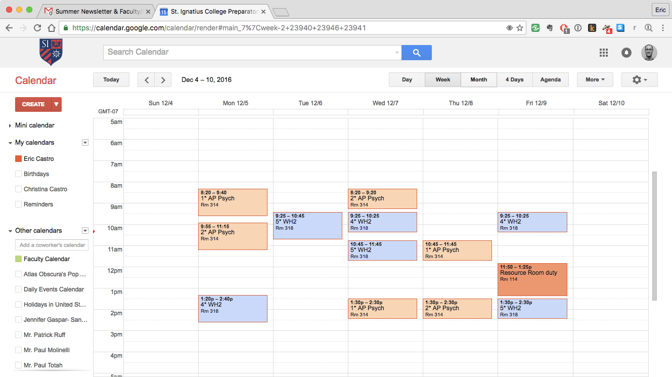 schedule calender