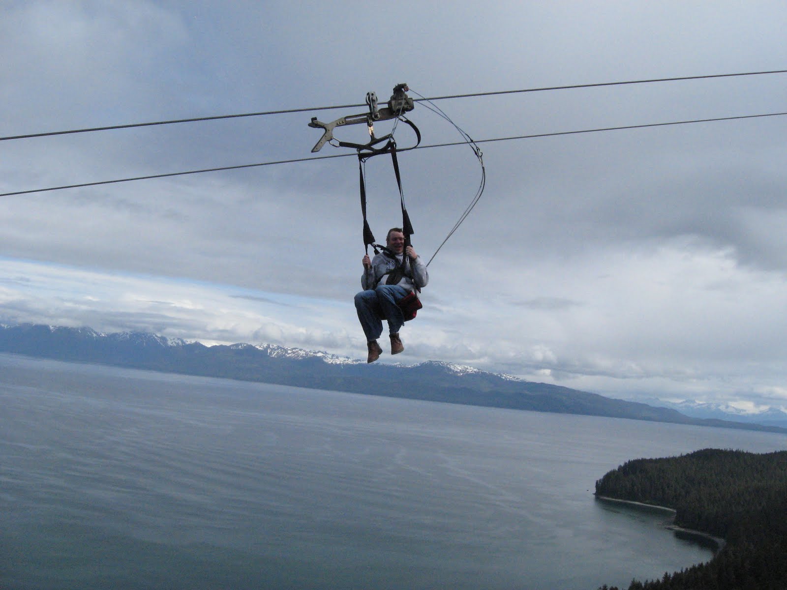 Alaskan Whinemongering Zip lining in Hoonah!