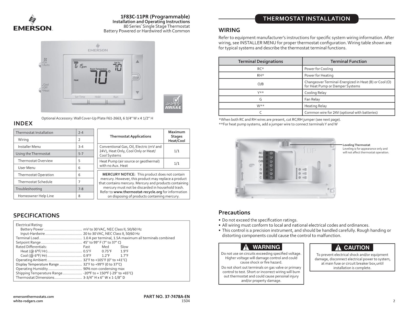 Emerson Thermostat Manual Pdf