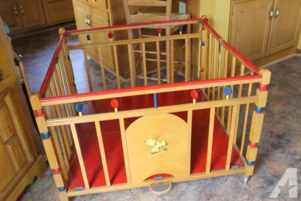 Vintage Wooden Playpen 64