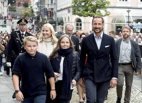 Crown Prince Haakon, Crown Princess Mette-Marit, Princess Ingrid Alexandra and Prince Sverre Magnus in Bergen