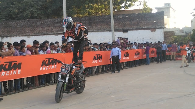 KTM organises a spectacular Stunt show in Khammam KTM organises a spectacular Stunt show in Khammam
