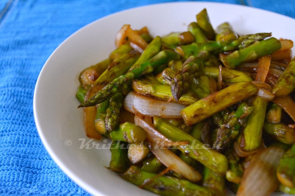 Krithi's Kitchen Sichuanstyle Asparagus Stirfry Vegan Chinese Recipes