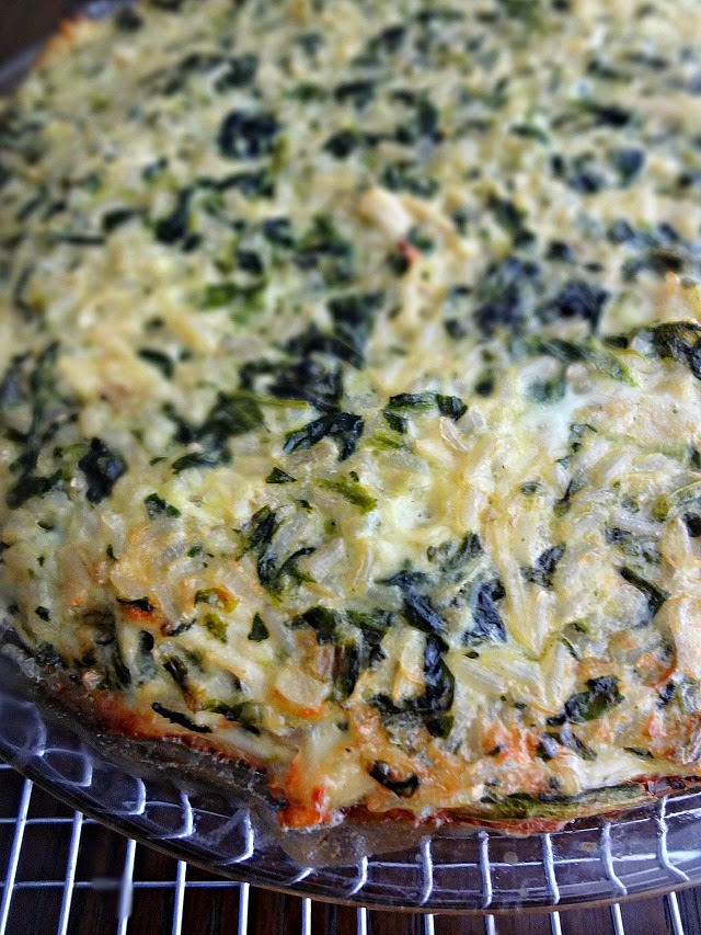 The Cooking Actress Rice, Cheddar, & Spinach Pie