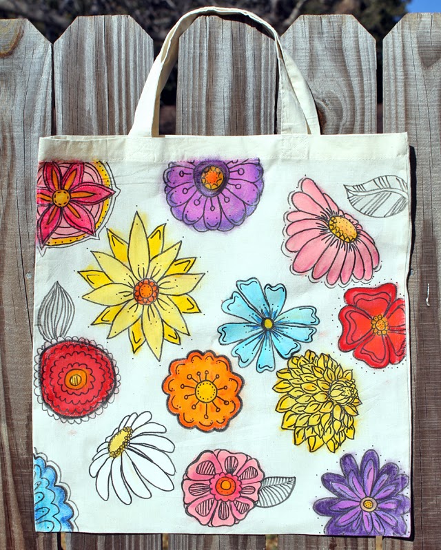 Gelato Flowers Canvas Tote Bag - Faber-Castell Design Memory Craft