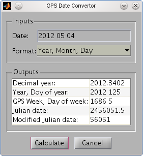 Snapshot of the GPS Date Convertor (GDC)