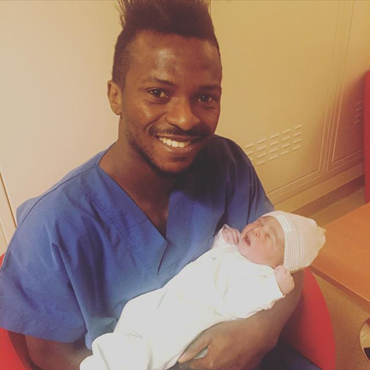 Nigerian Int'l footballer, Olanrewaju Kayode and wife welcome son