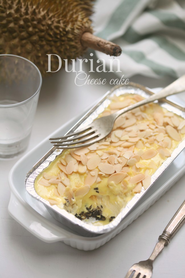 Kek Raja Buah Durian Cheese Cake - masam manis