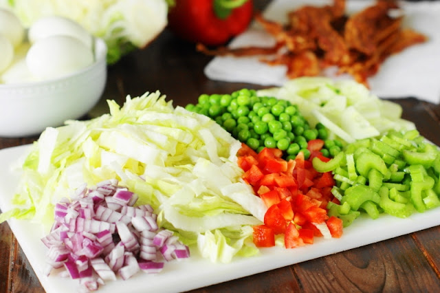 Make-Ahead Layered Picnic Salad Ingredients