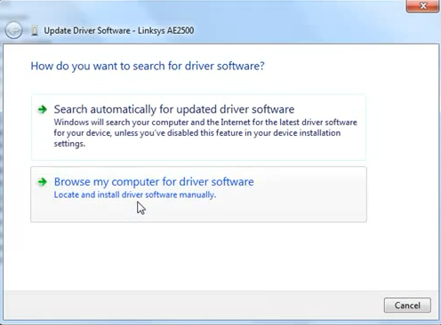 linksys ae2500 driver windows 7