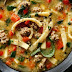 SAUSAGE AND RED PEPPER SOUP WITH EGG NOODLES