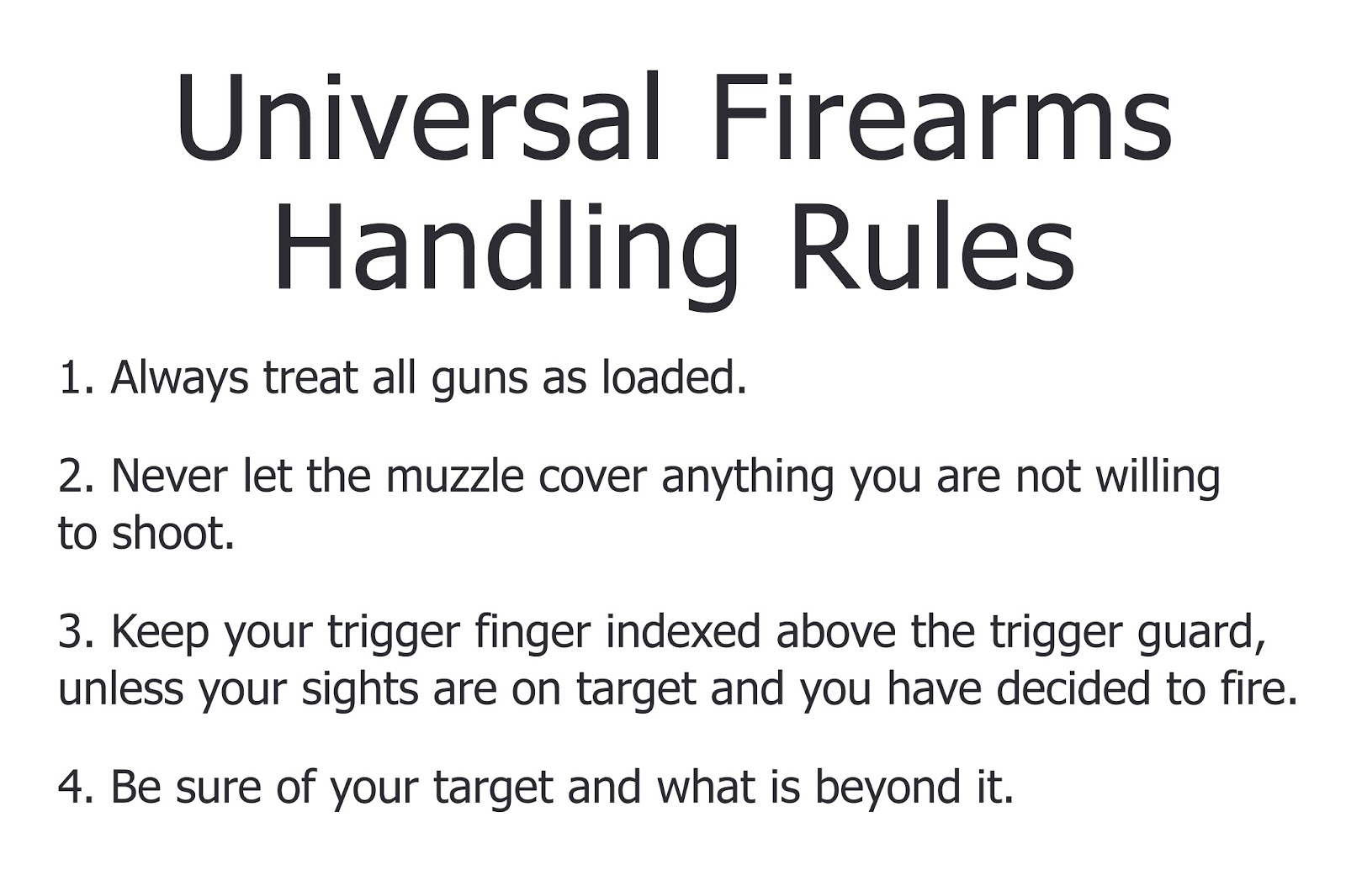 NW Women's Shooting Network The Universal Firearm Handling Rules