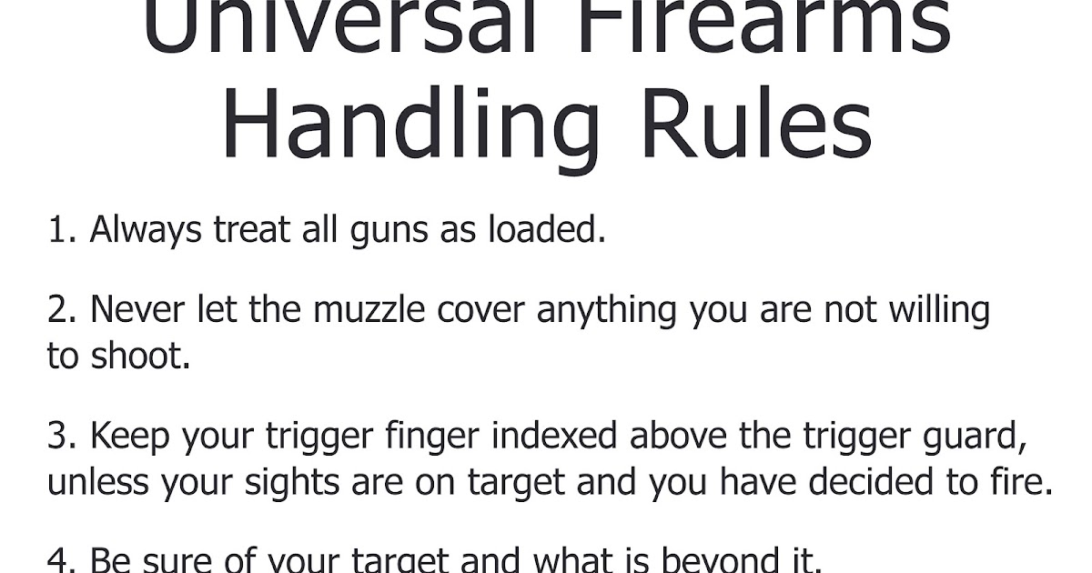 NW Women's Shooting Network The Universal Firearm Handling Rules