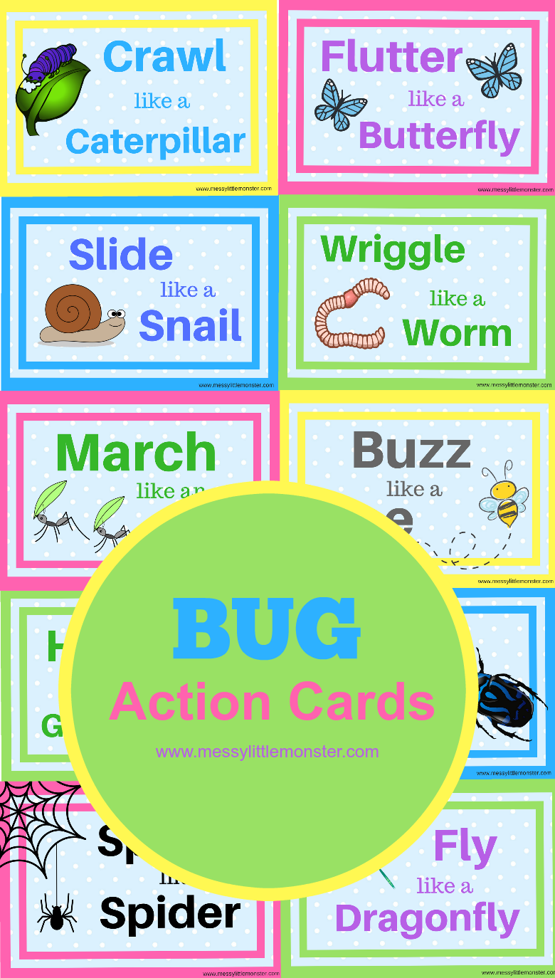 Free Printable Bug Action Cards PRINTABLE TEMPLATES